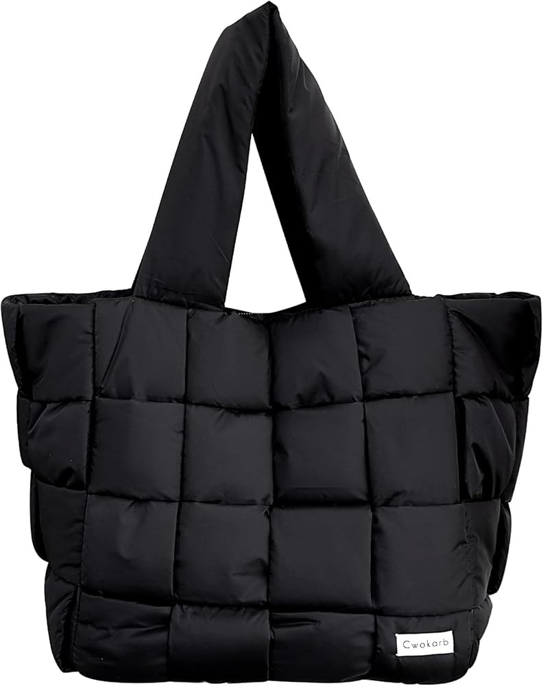 Puffer Tote Bag Quilted Tote Bags for Women Lightweight Down Handbag Large Puffy Tote Bag,Purse for Work Travel Shop | Amazon (US)