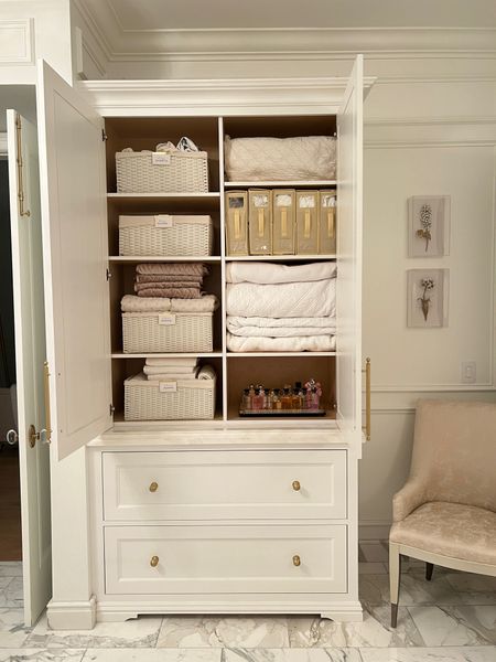 Linen closet organization sheet storage 

#LTKstyletip #LTKsalealert #LTKhome