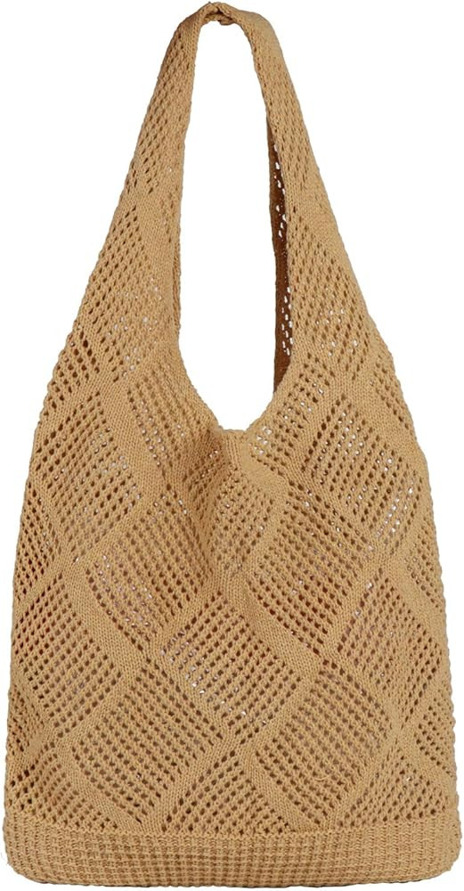 Topdear Crochet Tote Bag for Women, Aesthetic Crochet Mesh Beach Tote Bag, Summer Vacation Knitte... | Amazon (US)