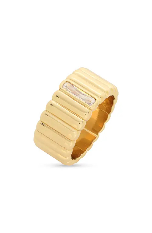 MIRANDA FRYE Lisa Cubic Zirconia Baguette Ring in Gold at Nordstrom, Size 8 | Nordstrom