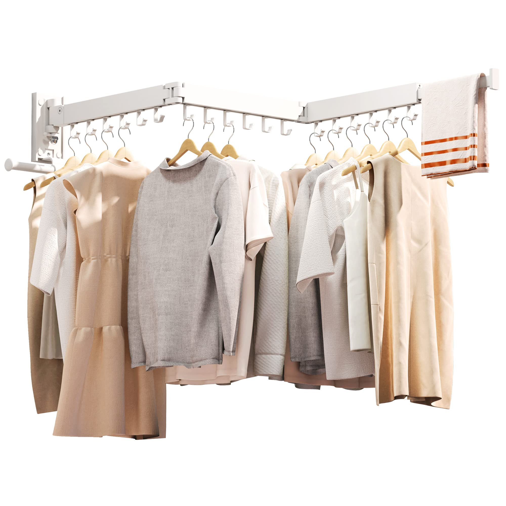 Clothes Drying Rack,Laundry Drying Rack Wall Mount, Wall Mounted Clothes Rack,Retractable,Collaps... | Amazon (US)