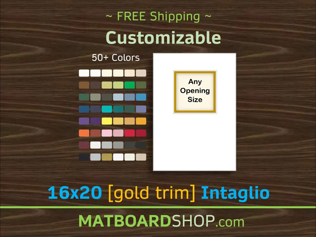 16x20 INTAGLIO Matboard gold Trim - Etsy | Etsy (US)