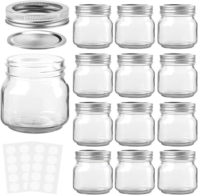KAMOTA Mason DIY Spice Jars 8 oz With Regular Lids and Bands, Ideal for Jam, Honey, Wedding/Showe... | Amazon (US)
