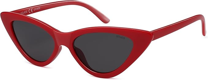 SOJOS Retro Vintage Narrow Cat Eye Sunglasses for Women Clout Goggles Plastic Frame SJ2044 | Amazon (US)