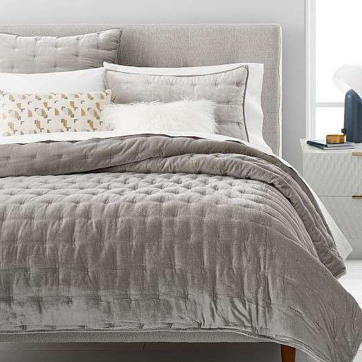 Lush Velvet Tack Stitch Quilt & Shams | West Elm (US)
