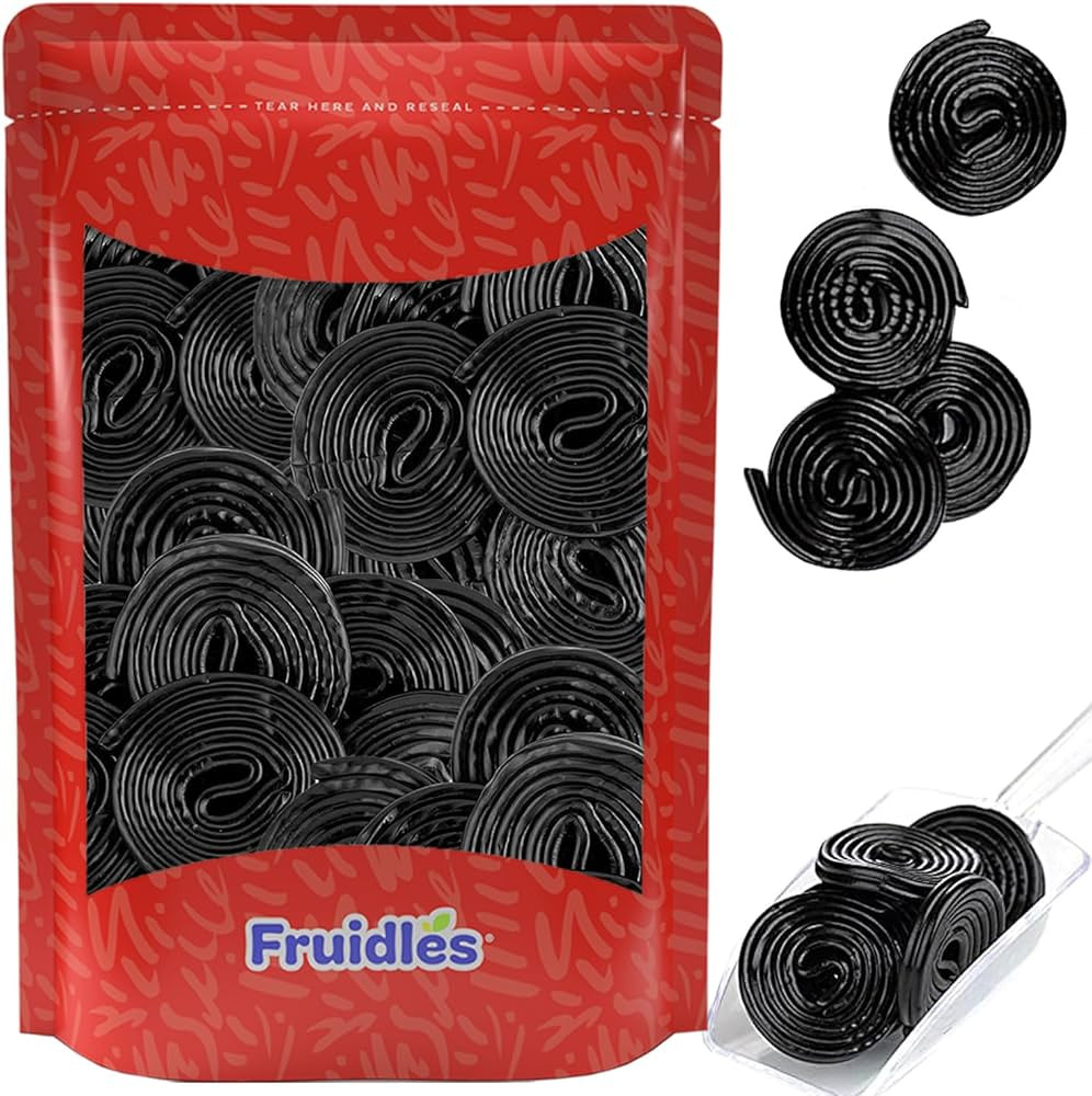 Fruidles Black Licorice Wheels, Gourmet Broadway Wheels Candy, Licorice Rope Laces, (8 Oz Bag) | Amazon (US)