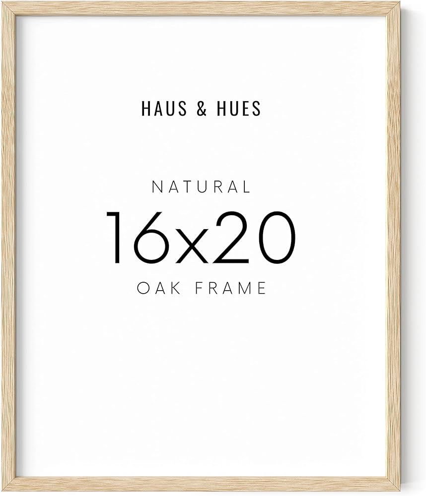 HAUS AND HUES 16"x20" Beige Natural Oak Wood Frames Set of 1 for Posters, 16x20 Frame Wood, 16x20... | Amazon (US)