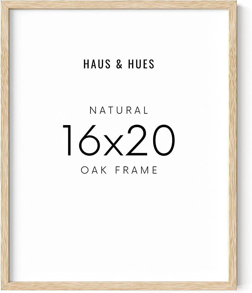HAUS AND HUES 16"x20" Beige Natural Oak Wood Frames Set of 1 for Posters, 16x20 Frame Wood, 16x20... | Amazon (US)