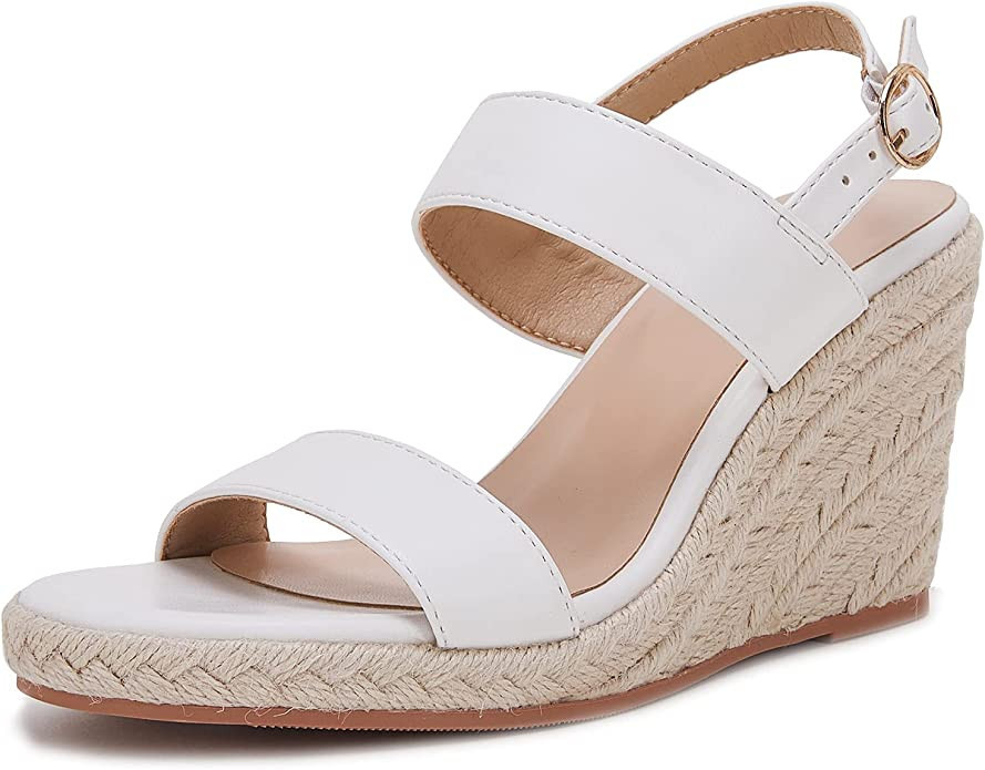 VETASTE Womens Espadrille Wedge Sandals Platform Ankle Strap Open Toe Mules Heels Shoes | Amazon (US)