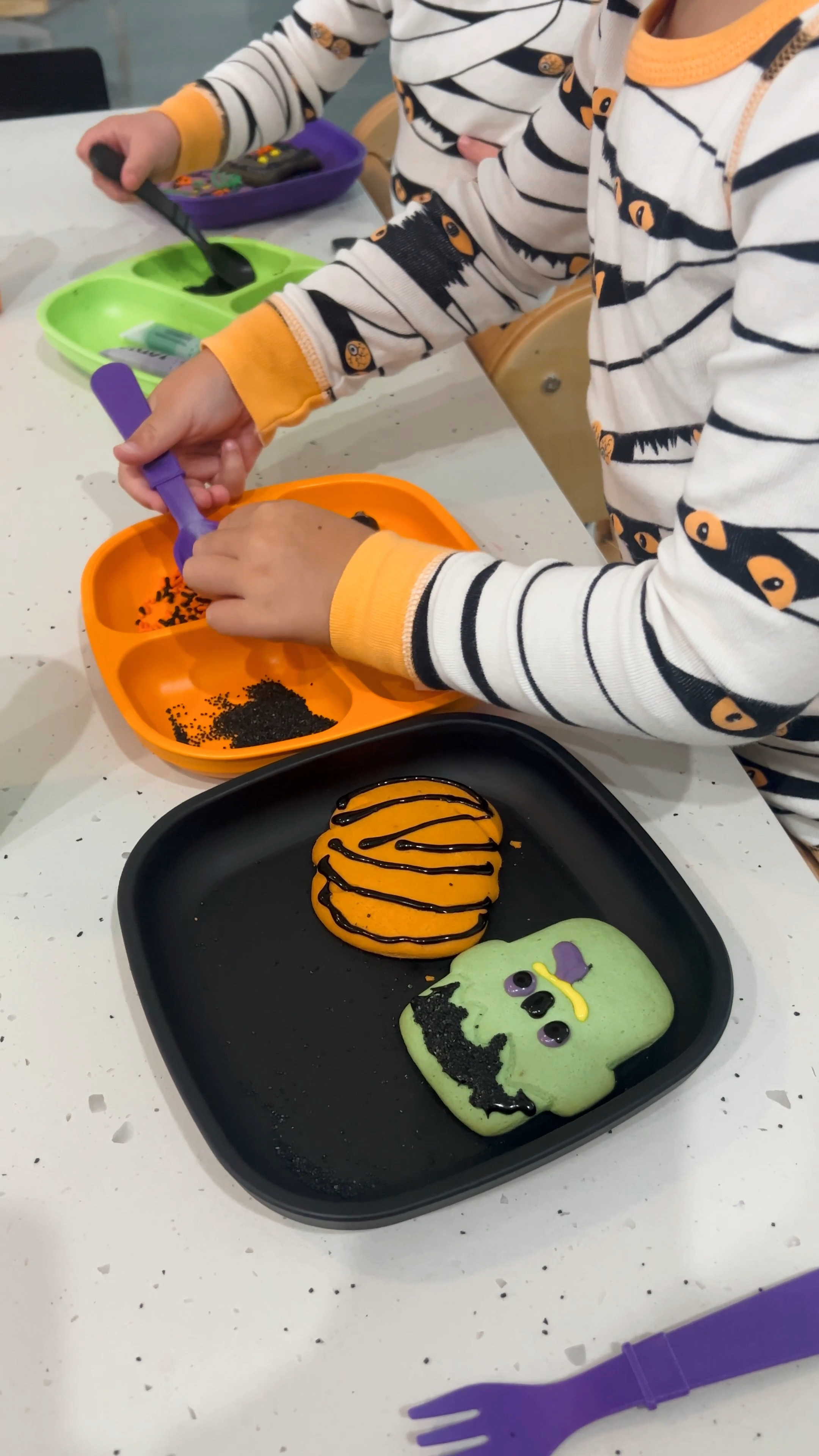 Making some Halloween cookies using our favorite Re-Play plates & utensils! How cute are these colors for Halloween!? 🎃 We love Re-play products because they are manufactured in the USA from recycled food safe plastic! How cool is that?  #ad #replaypartner #replayrecycled 

#LTKGiftGuide #LTKHome #LTKKids #LTKHalloween