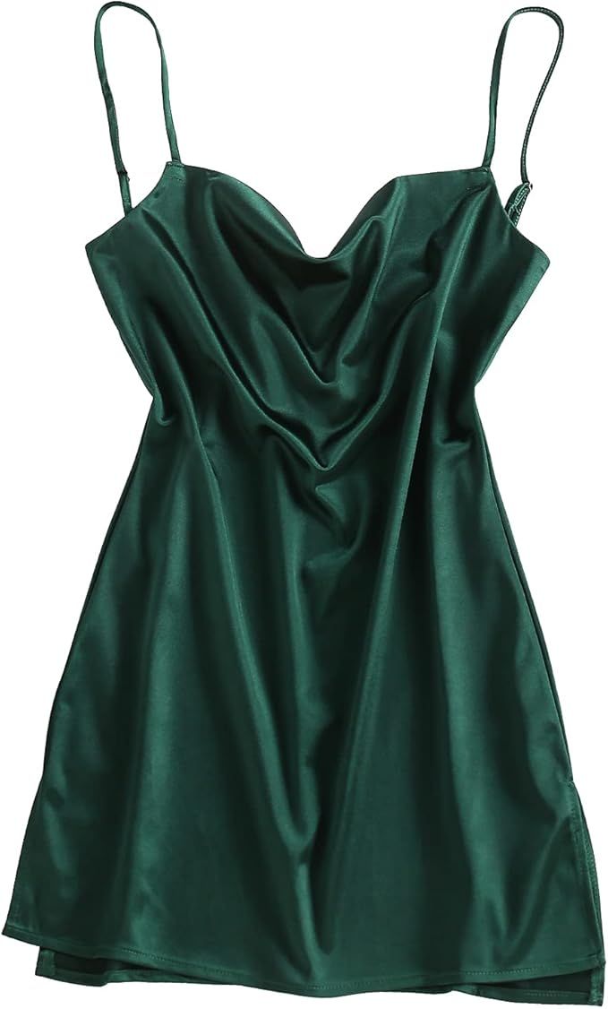 YODNBUK Women's Spaghetti Straps Dress Side Slit Mini Dress Hot Cami Bodycon Dress | Amazon (US)
