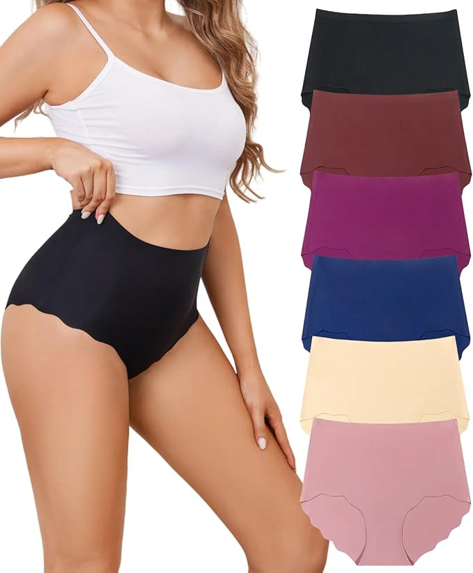 Seamless Underwear for Women High Waisted Full Coverage Briefs Soft No Show Underwear Breathable ... | Amazon (US)