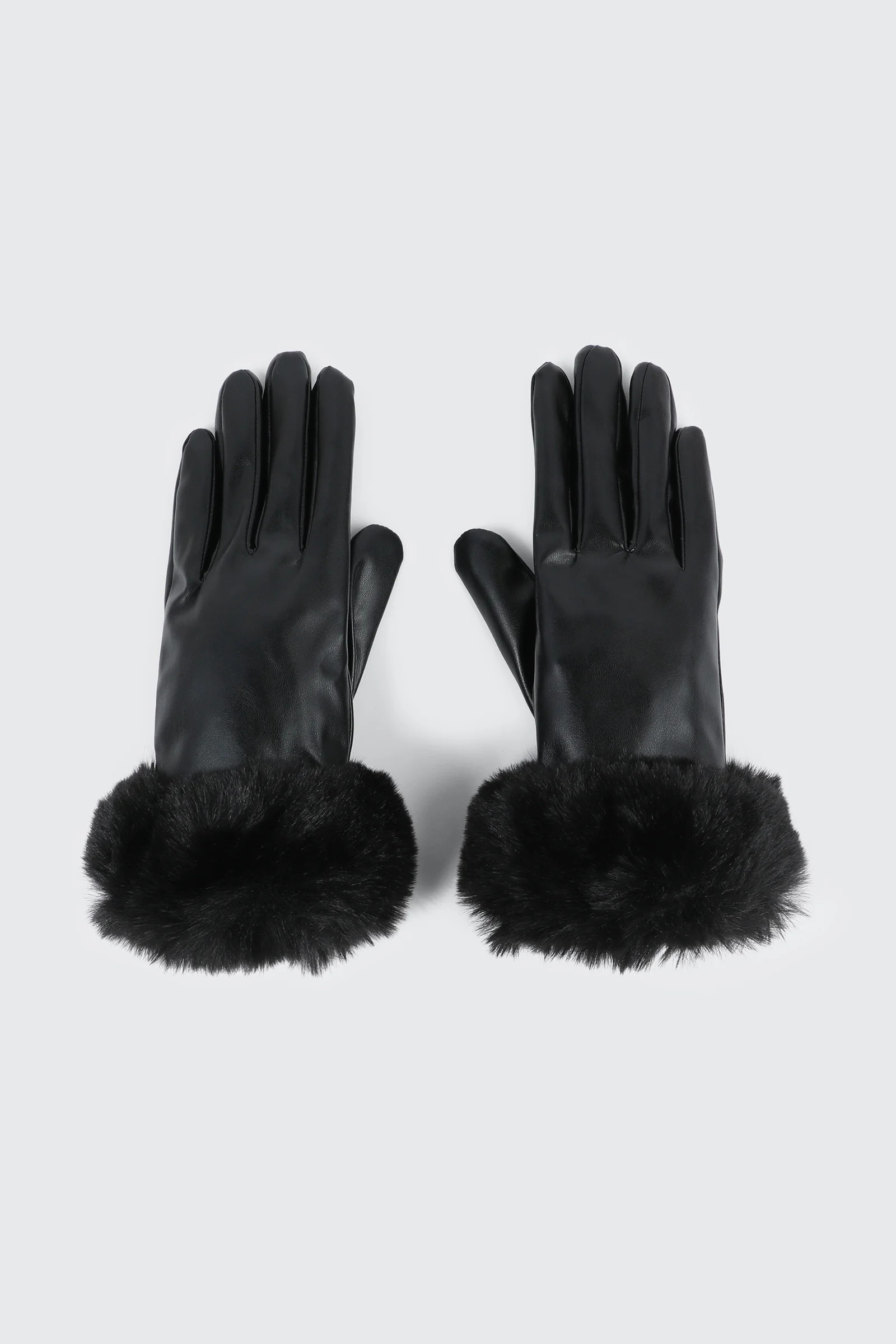 Faux Leather Gloves with Faux Fur Cuffs | Ardene