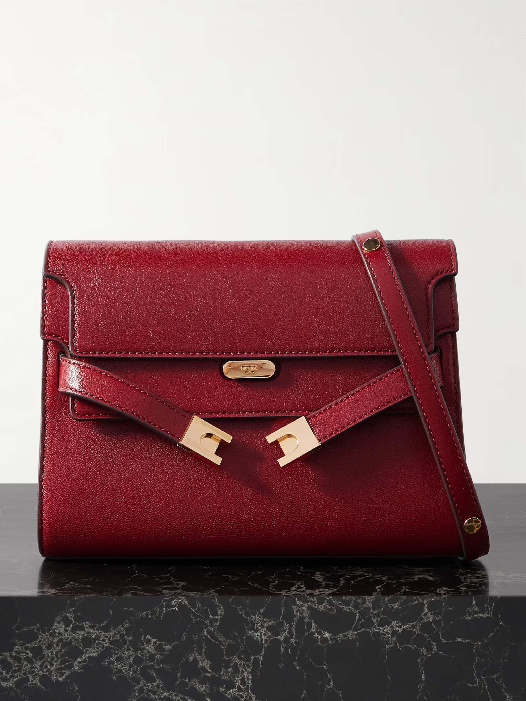 Lee Radziwill suede-trimmed leather shoulder bag | NET-A-PORTER (US)