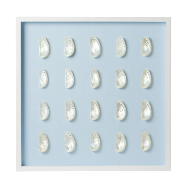 Pearl Abalone Shell Framed Art - Light Blue | Cailini Coastal