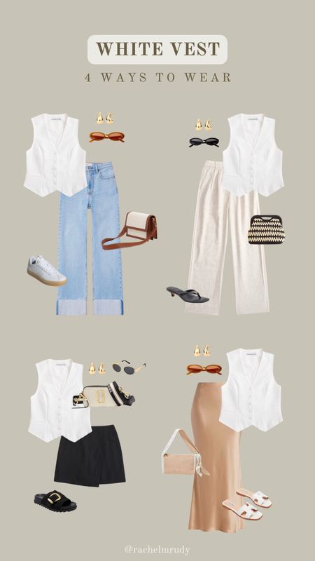 How to wear a white vest 4 ways - spring outfit ideas 

#LTKstyletip #LTKmidsize #LTKfindsunder100