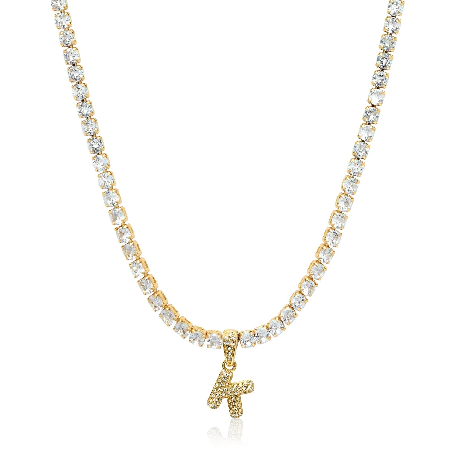Bubble Initial Tennis Necklace (Gold) | Abbott Lyon