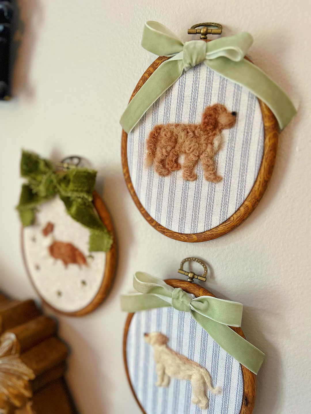 Handmade CUSTOM Art Nursery Pet Portrait Dog Cat Heirloom Keepsake Framed Needle Felted Embroider... | Etsy (US)