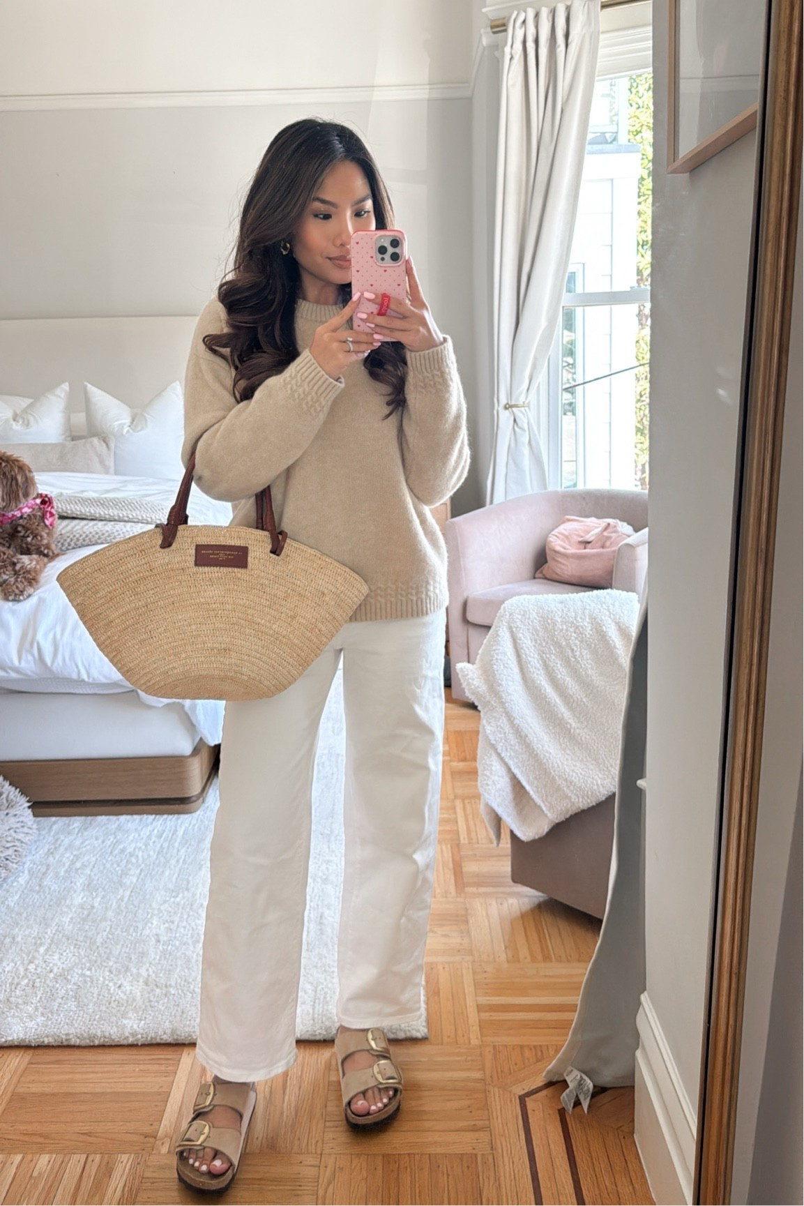 Birkenstocks on sale!! Found my neutral Birkenstocks on sale - true to size 

Sizing:
Sweater - sized up, S
Jeans - tts, 25 standard in crop style  (my wash is tile white from previous years but this year they have an off white color called vintage canvas) 
Birkenstocks - tts

#LTKSaleAlert #LTKootd