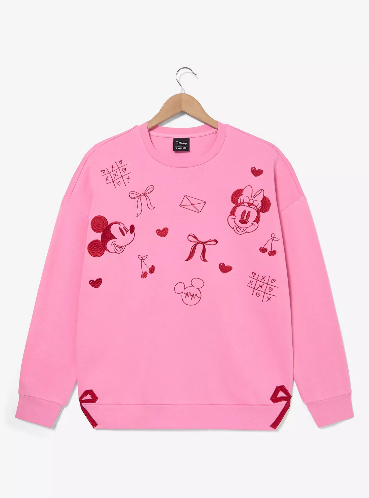 Disney Mickey & Minnie Valentine's Day Pink Crewneck — BoxLunch Exclusive | BoxLunch