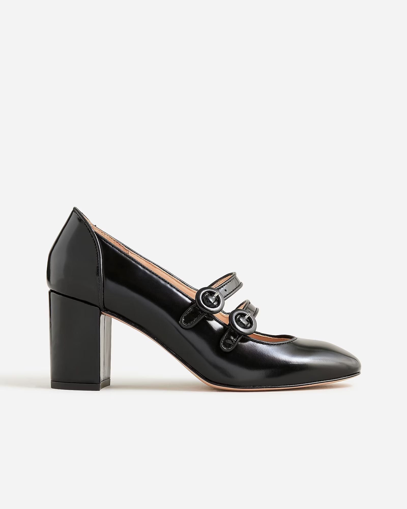 Maisie double-strap heels in Italian spazzolato leather | J.Crew US