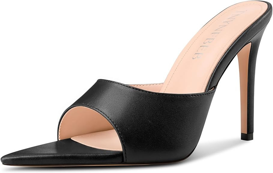 TNYNFBEB Womens Girl Stiletto High Heel Peep Open Pointed Toe Mules Shoes Sandals Slingback Weddi... | Amazon (US)