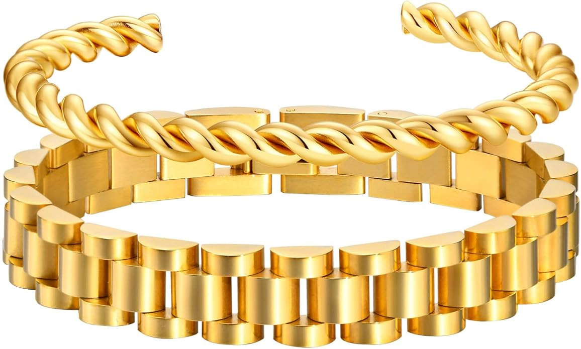 MPRAINBOW Personalized Women Thick Link Bracelet - Love Quote Name ID Engraved Link Bracelet,Adju... | Amazon (US)