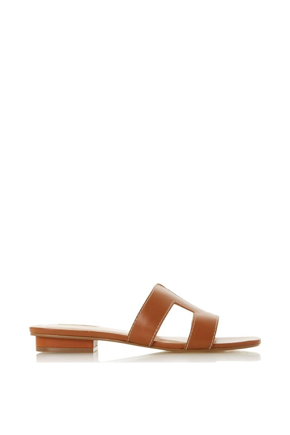 Wide Fit 'Loupe' Leather Sliders | Debenhams UK