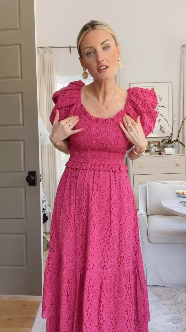 One of my favorite pieces in the Cleobella x Loverly Grey capsule! Wearing XS. This berry color is everything and the eyelet detail with puff sleeves is the ultimate feminine touch!

Loverly grey, cleobella, Shopbop, fuchsia dress, maxi puff sleeve dress, spring summer occasion dress

#LTKSeasonal #LTKTravel