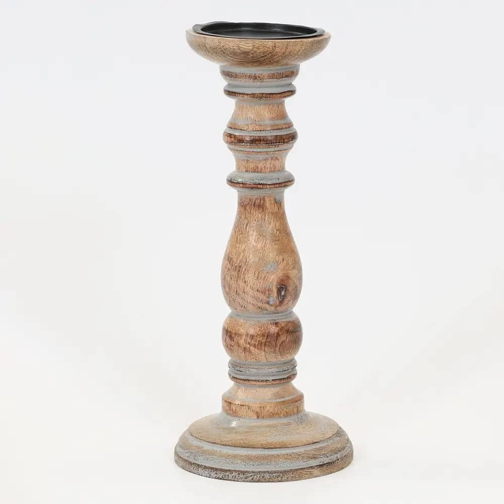 Expobazaar Handcrafted Mango Wood Candle Holders (Set of 2) – 12" Tall | Amazon (US)