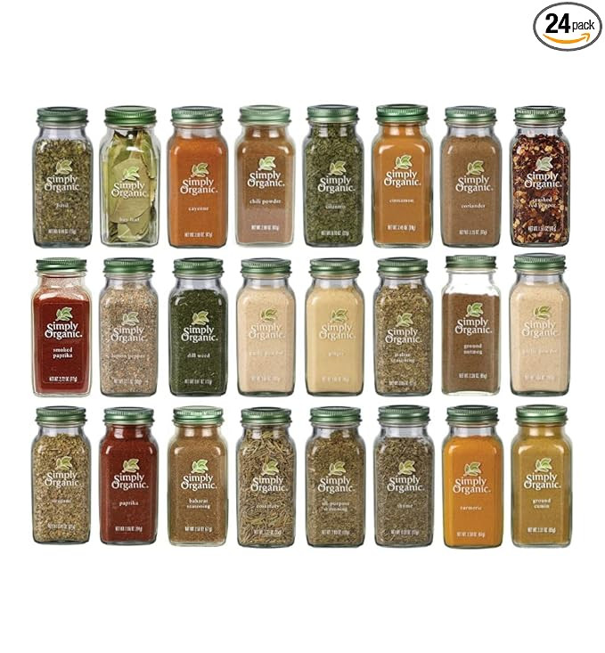 Simply Organic Herbs, Spices and Seasonings Assorted Variety Sampler Set - (24 Count) In Sanisco ... | Amazon (US)