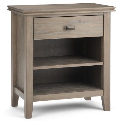 Stratford Solid Wood Nightstand Distressed Gray - Wyndenhall | Target