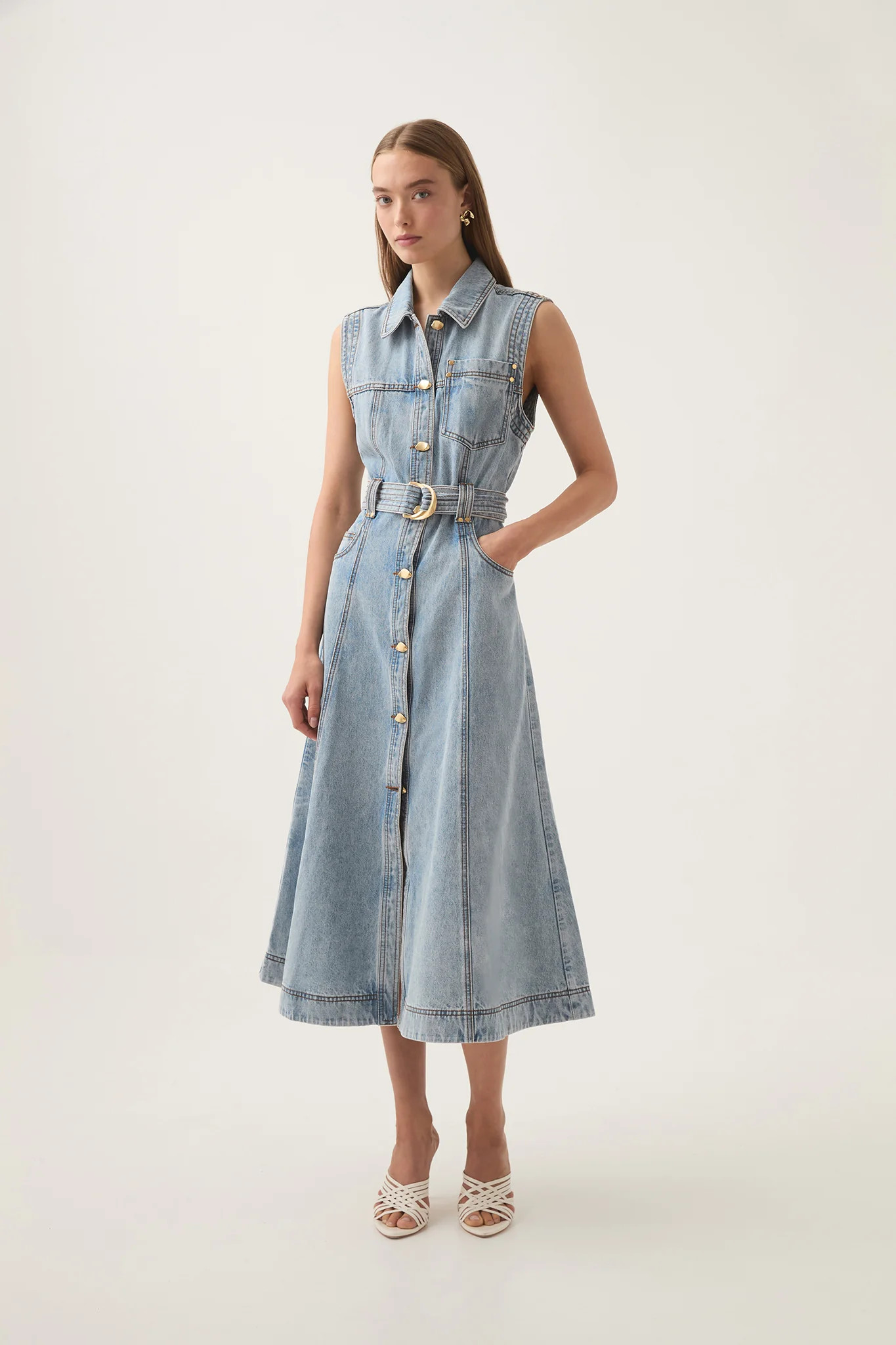 Ray Denim Midi Dress | aje. (US, UK, Europe, ROW)