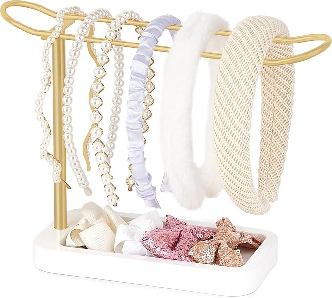 Mkono Headband Holder Metal Headband Organizer Gold Headband Stand Hair Accessories Organizer for... | Amazon (US)