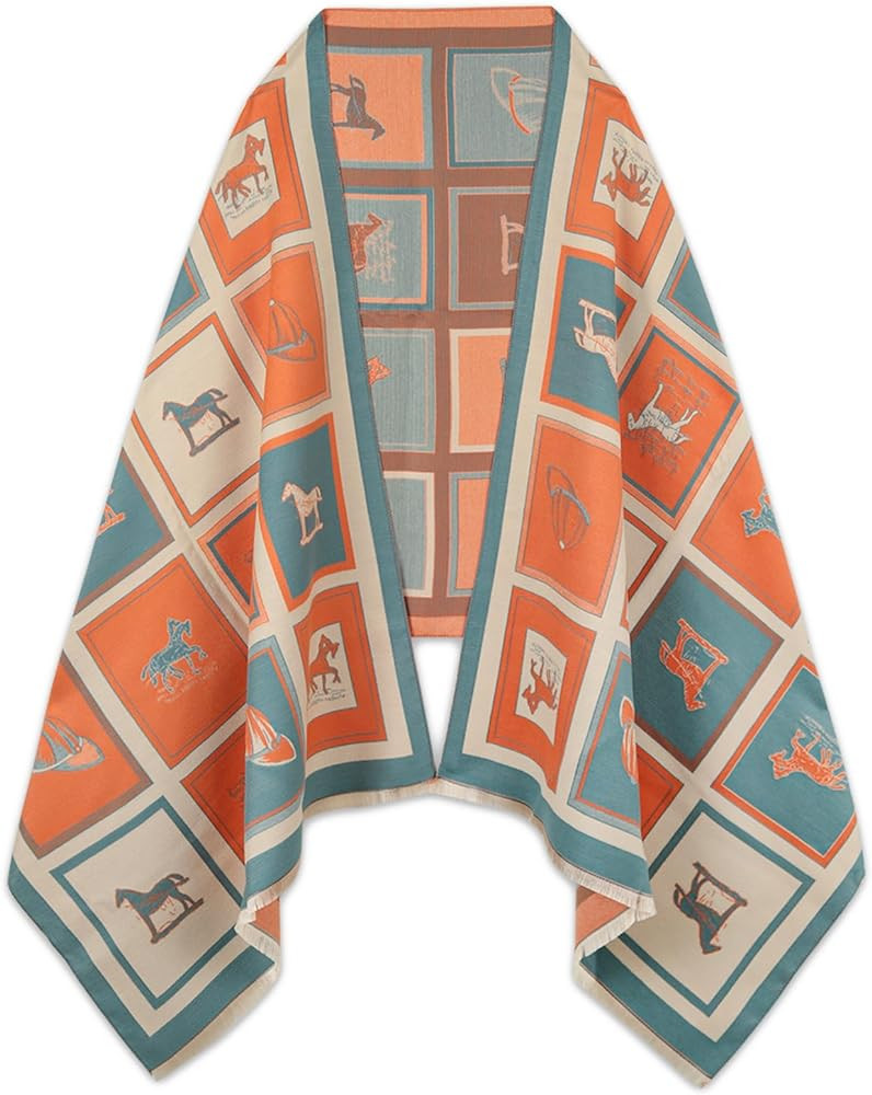 EXTREE Scarfs for Women Pashmina Silky Shawl Wrap for Evening Dressing Blanket Open Front Poncho ... | Amazon (US)