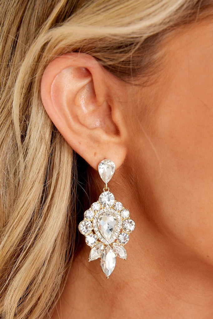 Lead With Confidence Gold Earrings | Red Dress 