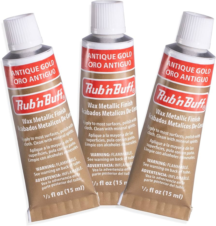 AMACO Rub n Buff Wax Metallic Finish - 3 Rub n Buff Antique Gold 15ml Tubes - Versatile Gilding... | Amazon (US)