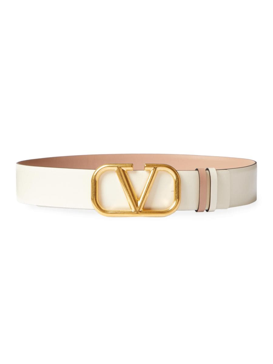 Reversible VLogo Signature Belt In Glossy Calfskin 40mm | Saks Fifth Avenue