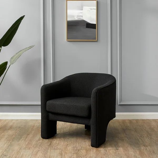 SAFAVIEH Couture Londyn Velvet Accent Chair - 30" W x 28" L x 30" H - Black | Bed Bath & Beyond