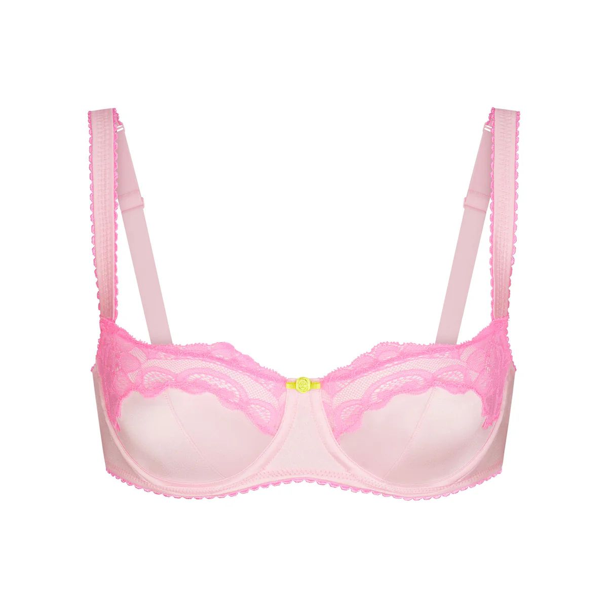 STRETCH SATIN LACE UNLINED BALCONETTE BRA | CHERRY BLOSSOM | SKIMS (US)