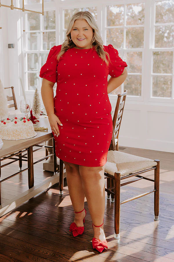 Cranberry Sangria Sippin' Rhinestone Embellished Mini Dress Curves | Impressions Online Boutique