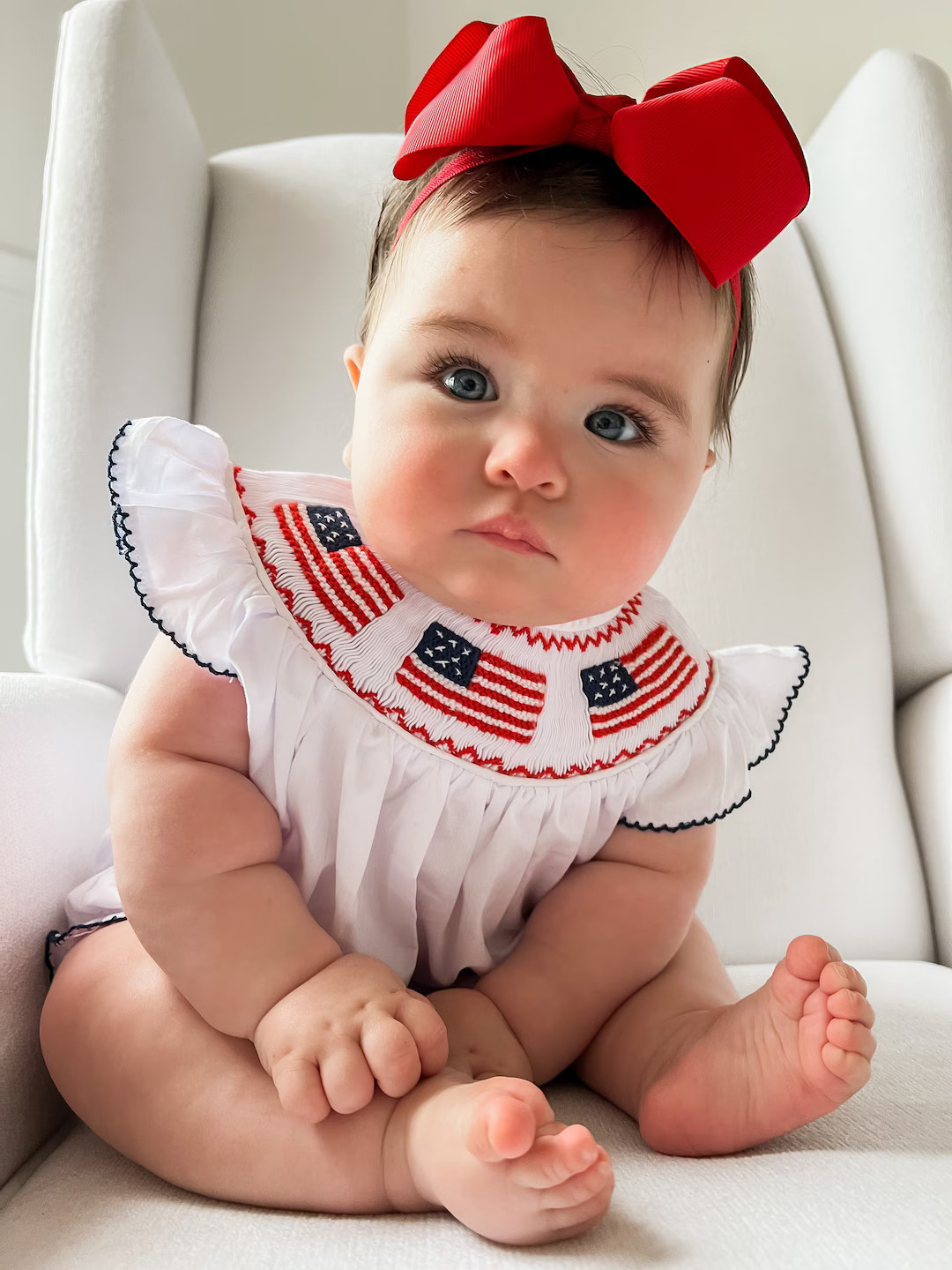 Ellie Fourth of July Smocked Bubble  - Fourth of July Smocked Bubble - American Flag Smocked Bubb... | Etsy (US)