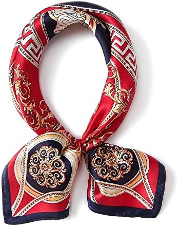 ANDANTINO 100% Mulberry Silk Scarf -21” Lightweight Square Neckerchief – Breathable Digital P... | Amazon (US)