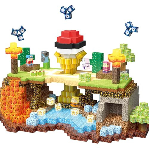 YUNGOWN 200PC Magnetic Building Blocks Set, 1 inch Light Up Magnetic Blocks for Boys Girls Ages 3 4-8, Magnet Cubes Montessori Sensory Stacking Toys Construction Toys Birthday Present | Amazon (US)