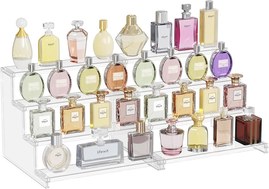 Lifewit 12 Inch Perfume Stand Organizer for Women, 4 Tier Plastic Display Riser, Tool-Free Assemb... | Amazon (US)