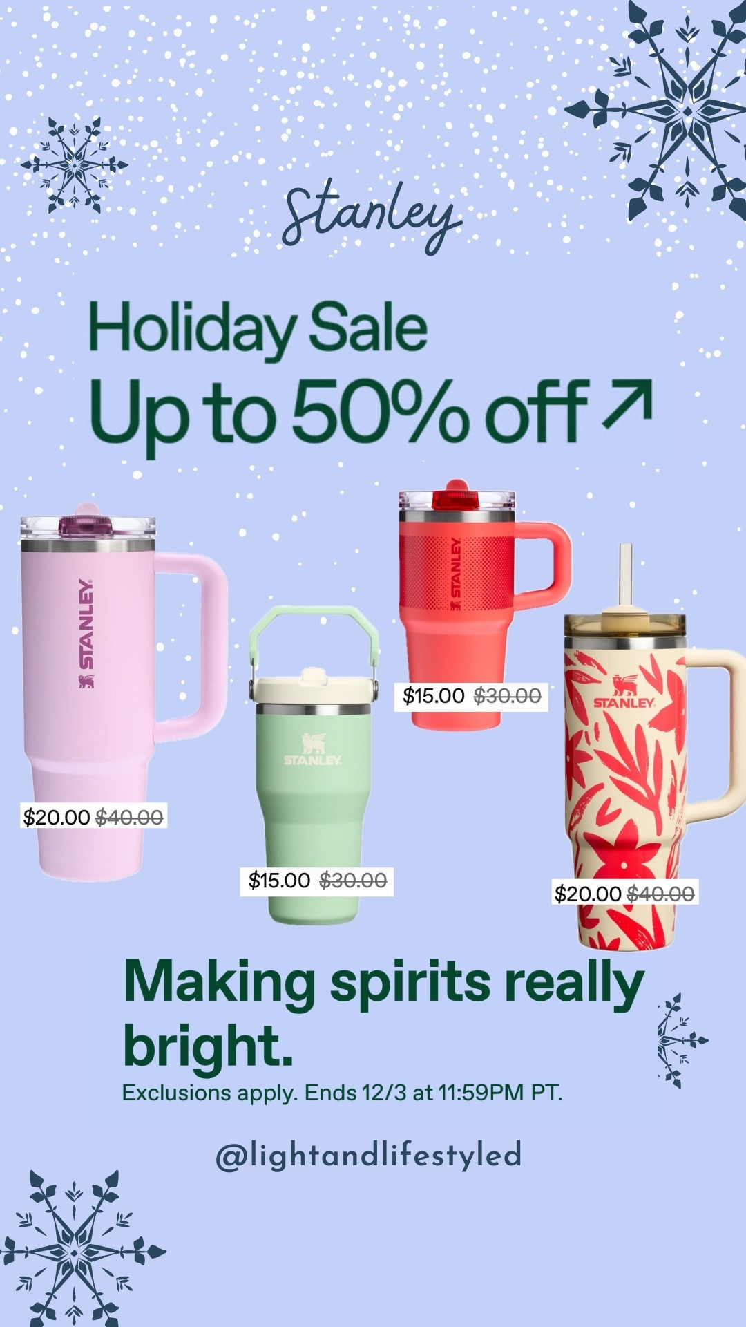 Stanley Holiday Sale — up to 50% off!

Cups, tumbler, Black Friday sale, gift guide, gifts for her, gifts for kids, gifts for him

#LTKSaleAlert #LTKFindsUnder50 #LTKGiftGuide