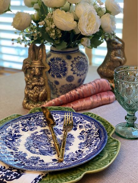 Easter tablescape, tablesetting, cabbage plates, table decor

#LTKhome