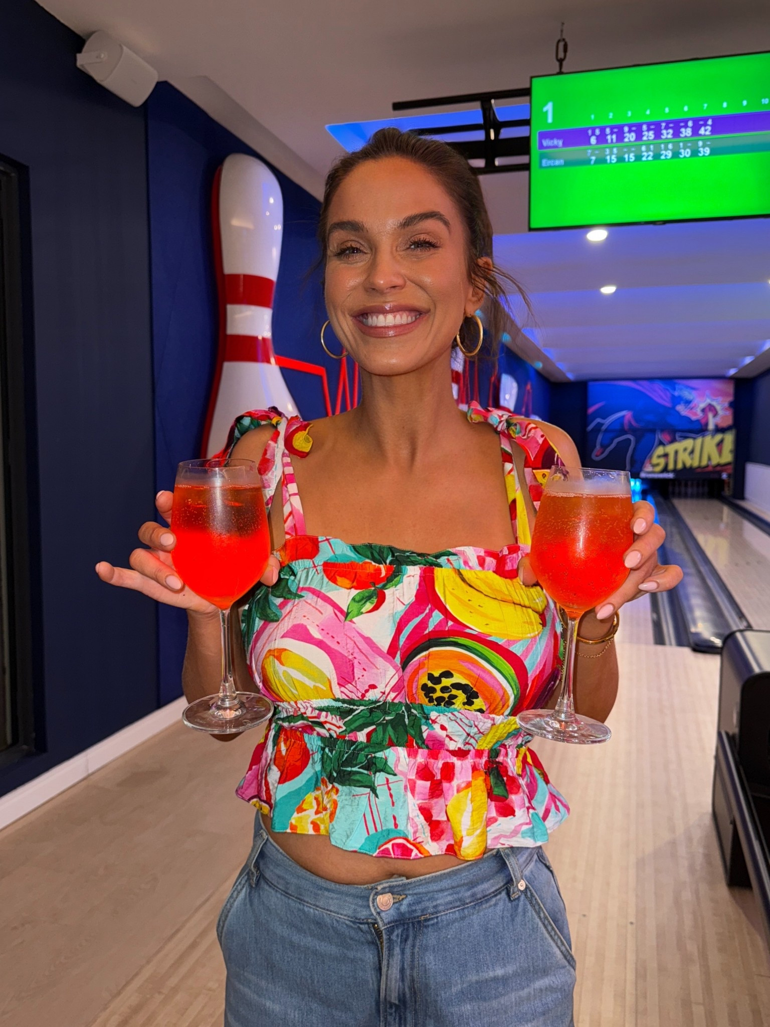 Red tropical fruit print top with tie straps and matching skirt. 

#LTKsummer #LTKtravel #LTKuk