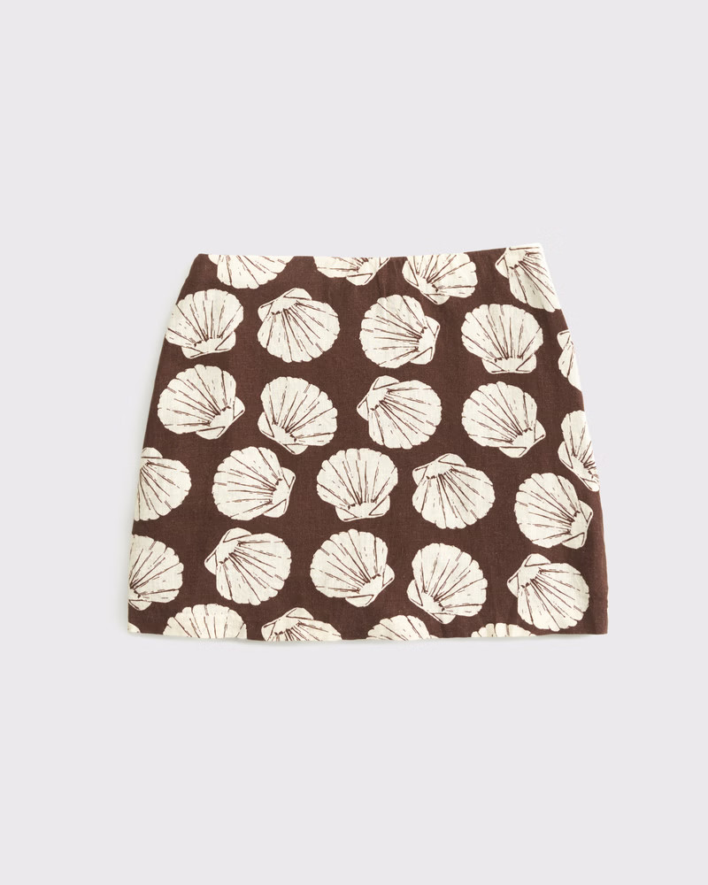 The A&F Scarlett Linen-Blend Mini Skort | Abercrombie & Fitch (US)