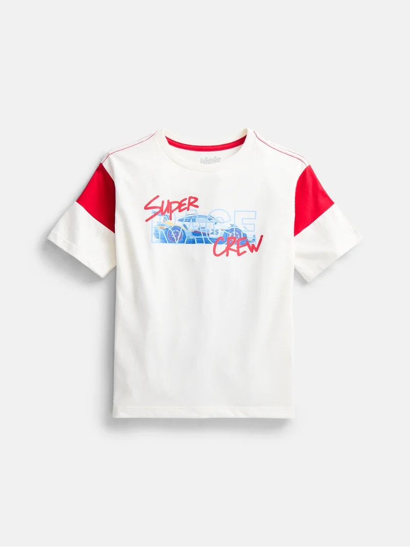Wonder Nation Little Boys Colorblock Graphic Tee with Short Sleeves, Sizes 4-10 | Walmart (US)